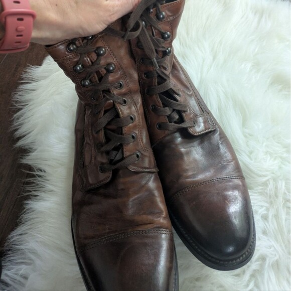 Adam Derrick To Boot New York Men's Brown Leather Lace Up Boots 9.5 - Picture 9 of 10